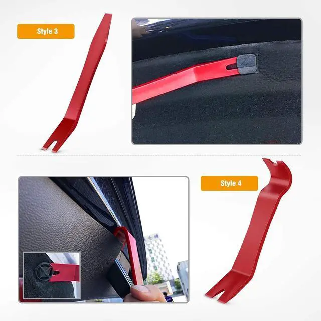 Alt view image 6 of 7 - 5 PCS Nylon Auto Trim Removal Tool Kit No-Scratch Removal Tool Kit for Car Panel & Audio Dashboard Dismantle Red