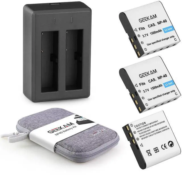 Main image of CAS. NP-40 Battery Pack, 3 x 1500mAh Batteries & NP 40 Charger