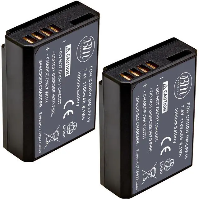 Main image of 2-Pack of LP-E10 Batteries for Canon EOS Rebel T3, T5, T6, T7, T100, Kiss X50, Kiss X70, EOS 1100D, EOS 1200D, EOS 1300D, EOS 2000D, EOS 4000D Digital Camera