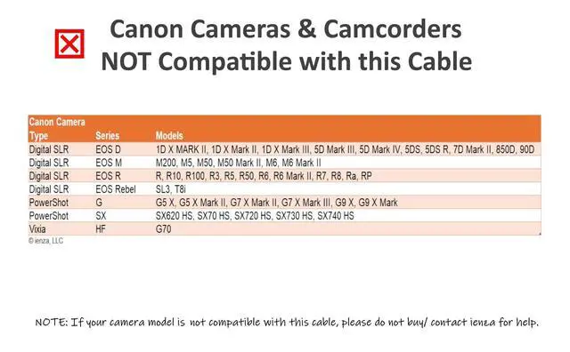 Alt view image 5 of 5 - Camera IFC-400PCU USB Data / File Transfer Cable for Canon Rebel EOS T1i T2i T3 T3i T4i T5 T5i T6 T6i T6s T7i, Select PowerShot & Vixia Camcorders - See Complete List of Compatible Canon Models Below