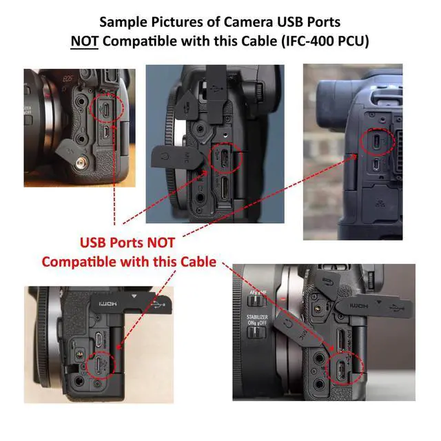 Alt view image 3 of 5 - Camera IFC-400PCU USB Data / File Transfer Cable for Canon Rebel EOS T1i T2i T3 T3i T4i T5 T5i T6 T6i T6s T7i, Select PowerShot & Vixia Camcorders - See Complete List of Compatible Canon Models Below