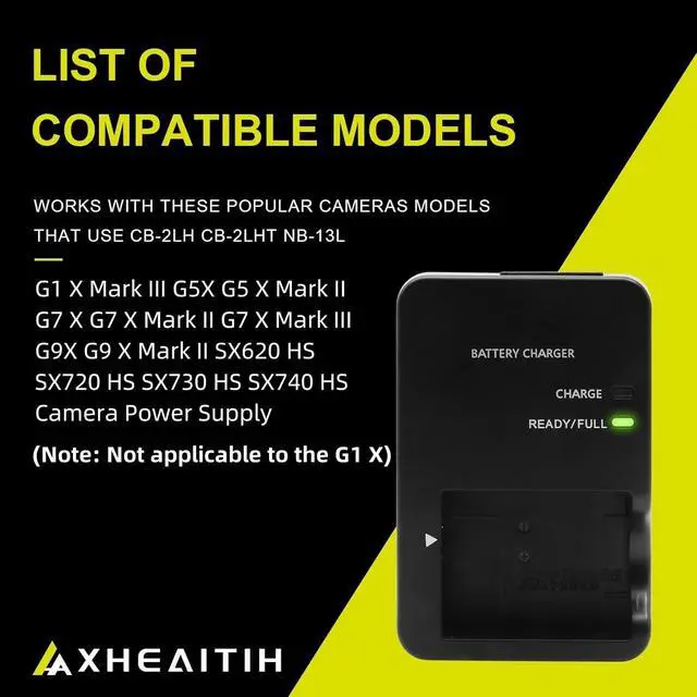 Alt view image 5 of 5 - CB-2LH CB-2LHT NB-13L for Canon PowerShot G1 X Mark III G5X G5 X Mark II G7 X G7 X Mark II III G9X G9 X Mark II SX620 SX720 SX730 SX740 HS (Not Applicable to G1 X)