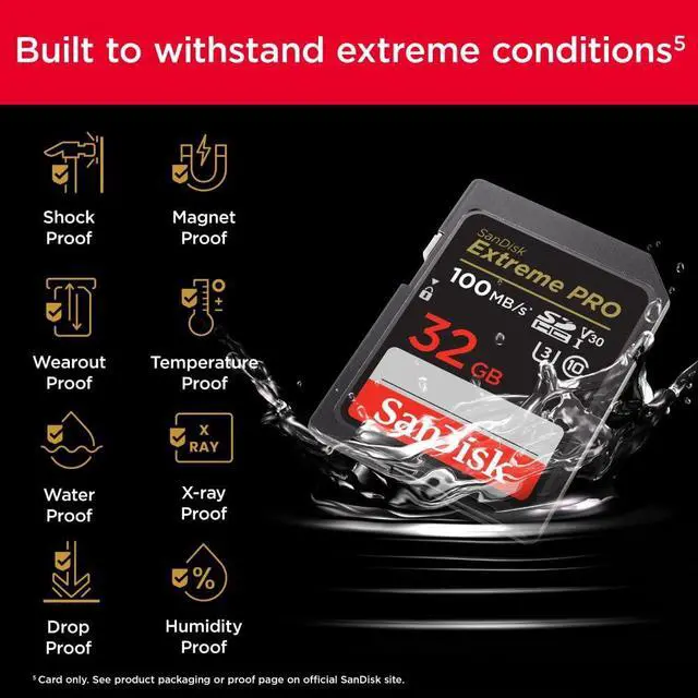 Alt view image 5 of 6 - 32GB Extreme PRO SDHC UHS-I Memory Card - C10, U3, V30, 4K UHD, SD Card - SDSDXXO-032G-GN4IN