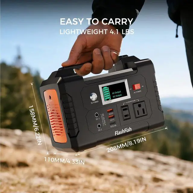 Alt view image 6 of 6 - Portable Power Station 200W, 40800mAh Backup Power Battery Pack With 110V AC Outlets/2 DC Ports/3 USB Ports, Solar Generator Power Supply For Home Backup, Power Outages, and Camping