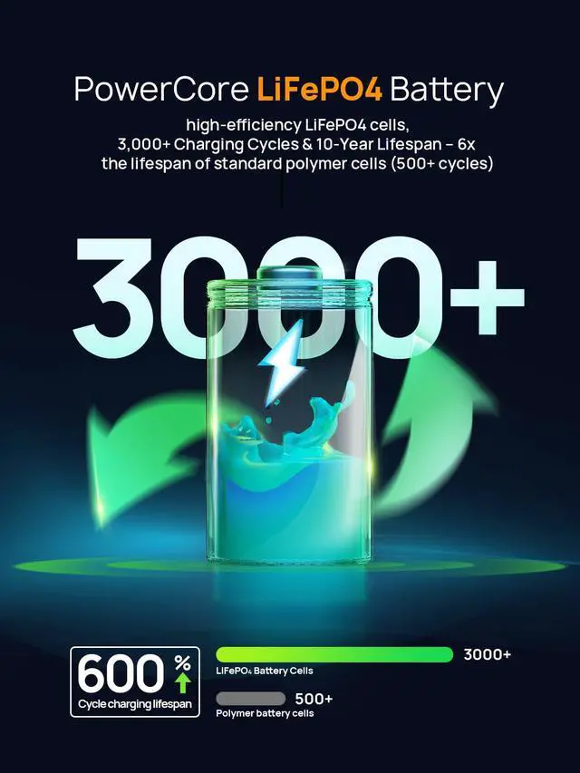 Alt view image 7 of 7 - 31000mAh Power Bank Station,100W PD3.0 Laptop Portable Charger, 145W Total Fast Charging,LiFePO4 Battery Pack 3000+ Cycles for MacBook Pro/Air/ipad/iPhone 17/16/Samsung S24/Dell/HP and More