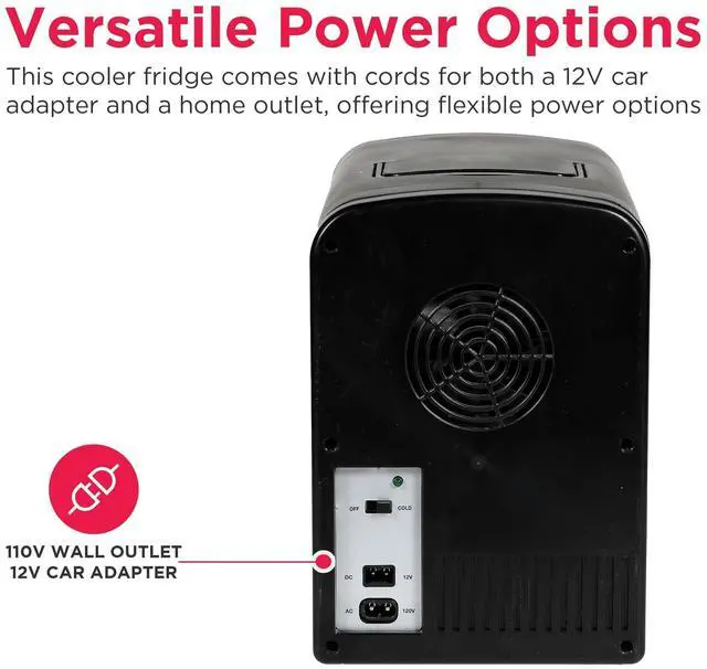 Alt view image 6 of 7 - Portable 9-Can Mini Cooler Fridge, 5L, Brushed Stainless Rugged, Window, EFMIS189-SS, Clear Door, Glass