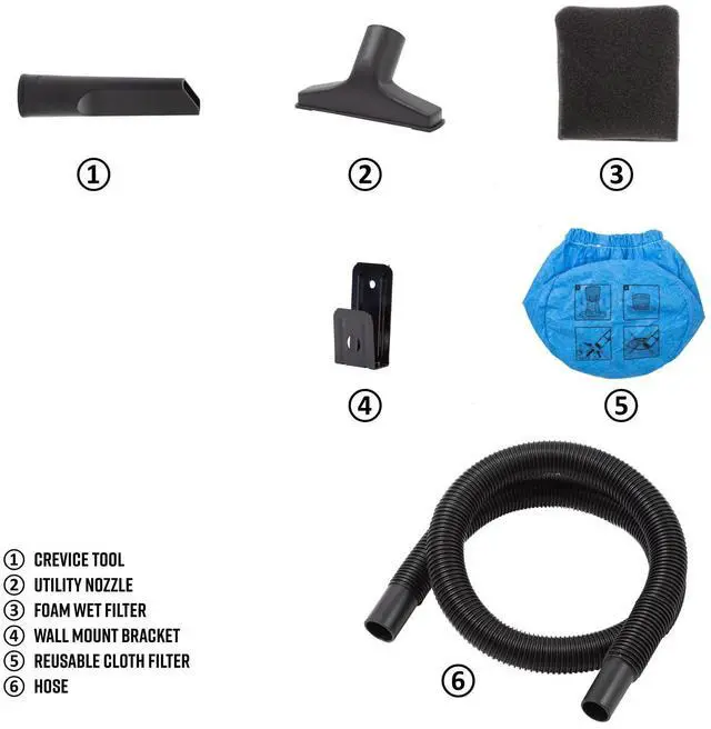 Alt view image 2 of 7 - AA155 1.5-Gallon 2 Peak HP Portable Wet/Dry Vacuum, Orange