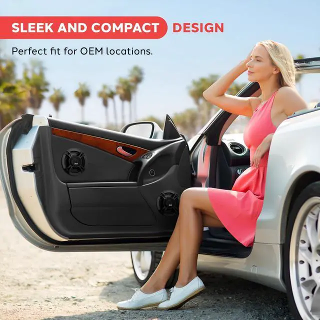 Alt view image 5 of 7 - 3-Way Universal Car Stereo Speakers-300W 6.5 Triaxial Loud Pro Audio Car Speaker Universal OEM Quick Replacement Component Speaker Vehicle Door/Side Panel Mount Compatible PL613BK (Pair), black