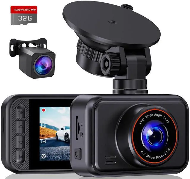 Main image of Dash Cam Front and Rear, 2.5K Dual Dash Camera for Cars, 2560P Mini Car Camera, 2 inch IPS Screen, 32GB Card Included, WDR Night Vision, 24 Hours Parking Monitor, G-Sensor, Support 256 GB Max