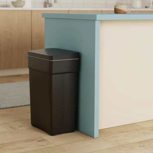 Alt view image 2 of 7 - 13 Gallon Trash Can Automatic Kitchen Trash Can Touch Free High-Capacity Garbage Can with Lid for Bedroom Bathroom Home Office 50 Liter (Black, 1) (1, Black)