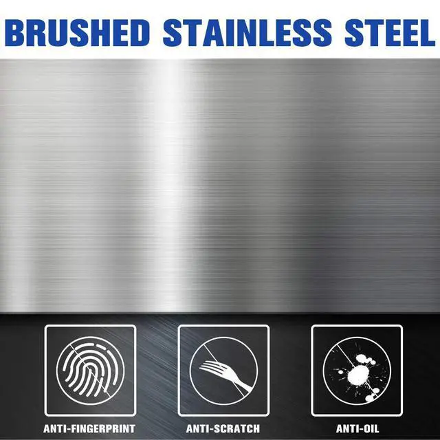 Alt view image 5 of 7 - Garbage Can 13 Gallon 50 Liter Kitchen Trash Can for Bathroom Bedroom Home Office Automatic Touch Free High-Capacity with Lid Brushed Stainless Steel Waste Bin