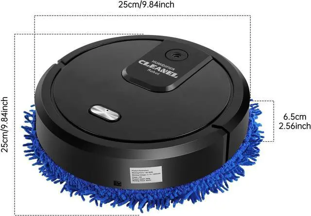 Alt view image 2 of 7 - Robot Vacuum and Mop Combo, 2 in 1 Strong Suction Vacuum Robot mop Advanced Obstacle Avoidance, Aspiradora Robot Slim Design, Ideal for Pet Hair Hard Floor and Daily CleaningBlack