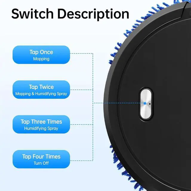 Alt view image 5 of 7 - Robot Vacuum and Mop Combo, 2 in 1 Strong Suction Vacuum Robot mop Advanced Obstacle Avoidance, Aspiradora Robot Slim Design, Ideal for Pet Hair Hard Floor and Daily CleaningBlack