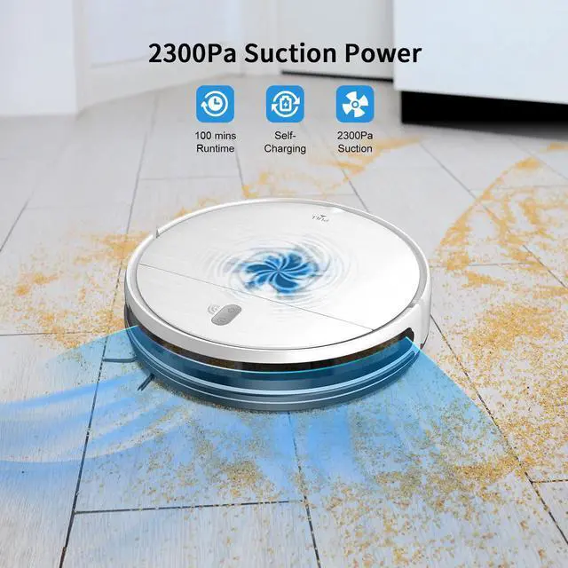 Alt view image 5 of 7 - Robot Vacuum and Mop,2 in 1 for Carpet & Hard Floor,Robotic Vacuum Cleaner with Alexa/Voice/App,Powerful & Quiet for Pet Hair,Slim 2.87",Self-Charging & Zigzag Path Cleaning