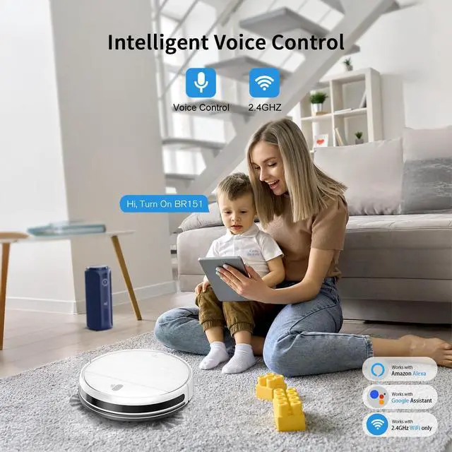 Alt view image 7 of 7 - Robot Vacuum and Mop,2 in 1 for Carpet & Hard Floor,Robotic Vacuum Cleaner with Alexa/Voice/App,Powerful & Quiet for Pet Hair,Slim 2.87",Self-Charging & Zigzag Path Cleaning