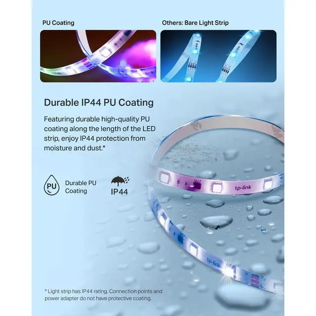 Alt view image 3 of 5 - LED Light Strip, 50 Color Zones RGBIC, 16.4ft Wi-Fi LED Strip Works w/ Alexa, Google Home & SmartThings, High Brightness, 16M Colors, PU Coating, Trimmable, 2 Yr Warranty (KL420L5)