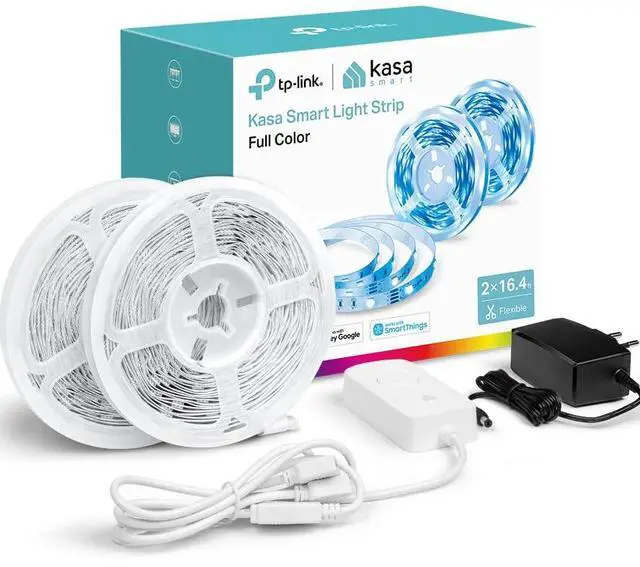 Main image of Light Strip, RGB, 32.8ft(2 Rolls of 16.4ft.) Wi-Fi LED Strip Works w/ Alexa & Google Assistant,High Brightness, Trimmable, Up to 25,000 Hours,2Yr Warranty (KL400L10),Multicolor