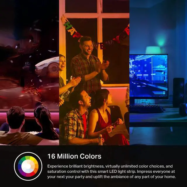 Alt view image 6 of 6 - Light Strip, RGB, 32.8ft(2 Rolls of 16.4ft.) Wi-Fi LED Strip Works w/ Alexa & Google Assistant,High Brightness, Trimmable, Up to 25,000 Hours,2Yr Warranty (KL400L10),Multicolor