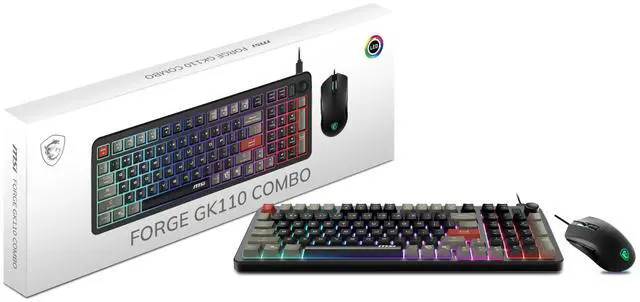 Main image of Forge GK110 Combo US Gaming RGB Keyboard & Mouse Set, 26-Key Anti-Ghosting, 12800 DPI Optical Sensor