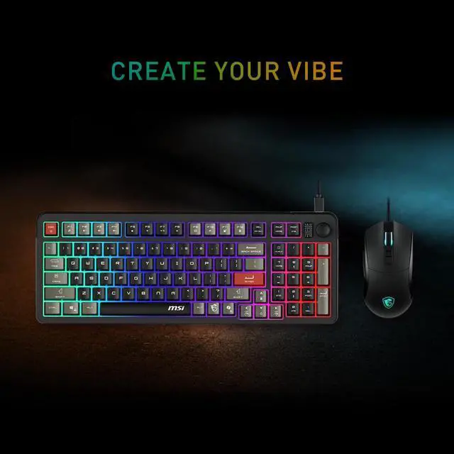 Alt view image 7 of 7 - Forge GK110 Combo US Gaming RGB Keyboard & Mouse Set, 26-Key Anti-Ghosting, 12800 DPI Optical Sensor
