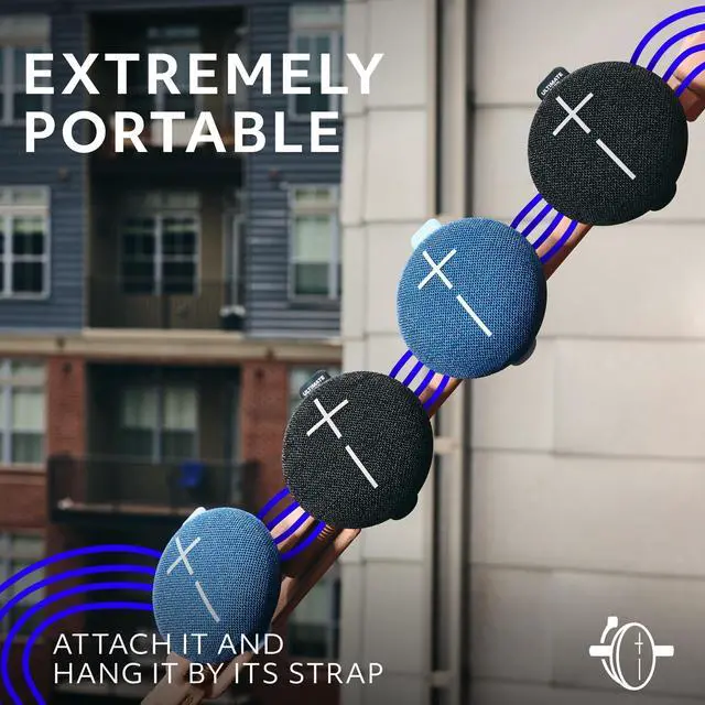 Alt view image 2 of 7 - MINIROLL Ultra-Portable Waterproof Bluetooth Speaker, Big Bass, IP67 Dustproof, 131 ft Range - Gentle Blue