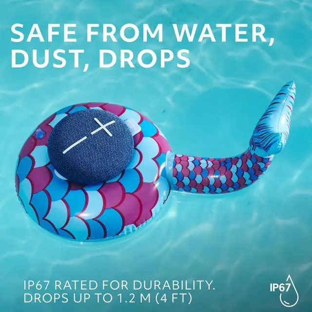 Alt view image 4 of 7 - MINIROLL Ultra-Portable Waterproof Bluetooth Speaker, Big Bass, IP67 Dustproof, 131 ft Range - Gentle Blue