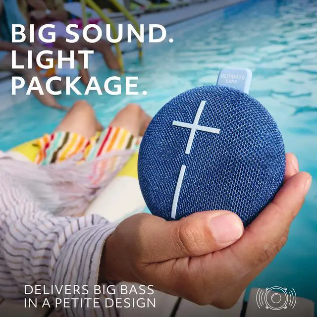 Alt view image 5 of 7 - MINIROLL Ultra-Portable Waterproof Bluetooth Speaker, Big Bass, IP67 Dustproof, 131 ft Range - Gentle Blue