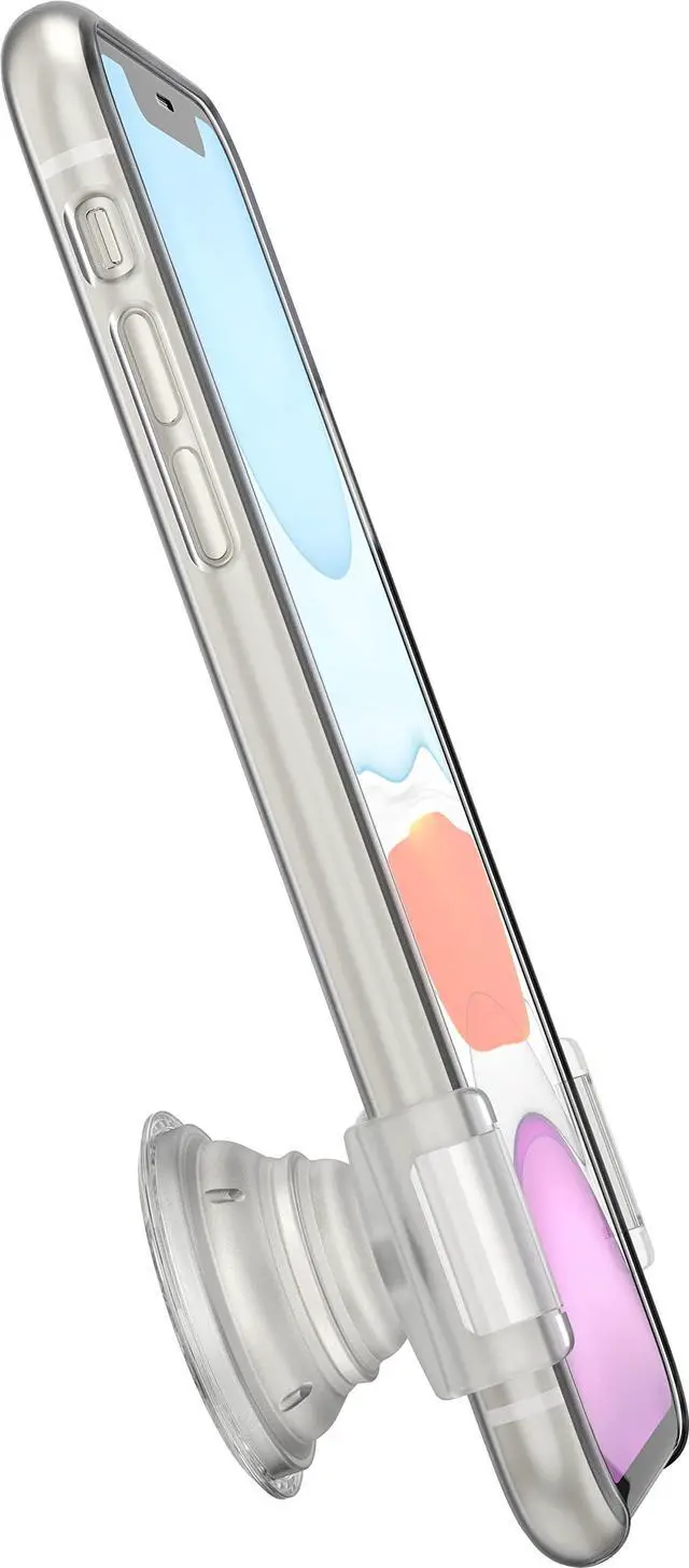 Alt view image 5 of 6 - Phone Grip Slide for Phones and Cases, Sliding Phone Grip with Expanding Kickstand - Clear on White
