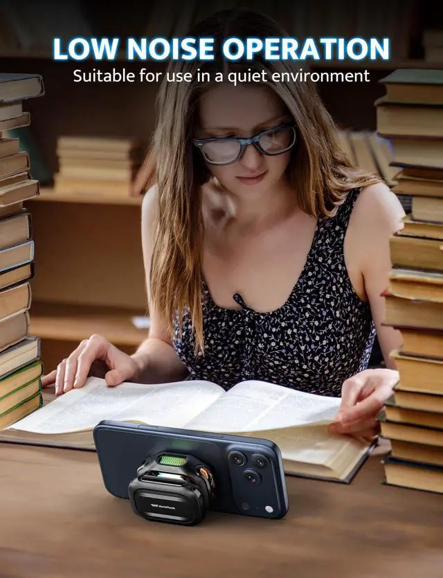 Alt view image 6 of 7 - Magnetic Cell Phone Cooler for Gaming, Portable Phone Cooling Fan with Rechargeable Battery, Phone Radiator with RGB Light, Compatible with iPhone/Samsung/Android/iPad/Tablet (DK-GT)