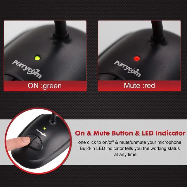 Alt view image 4 of 7 - USB Computer Microphone, Plug&Play Cardioid Condenser PC Laptop Mic, On/Off and Mute Buttons with LED Indicator, Compatible with Windows/Mac, Ideal for YouTube,Zoom,Recording,Games (6ft)