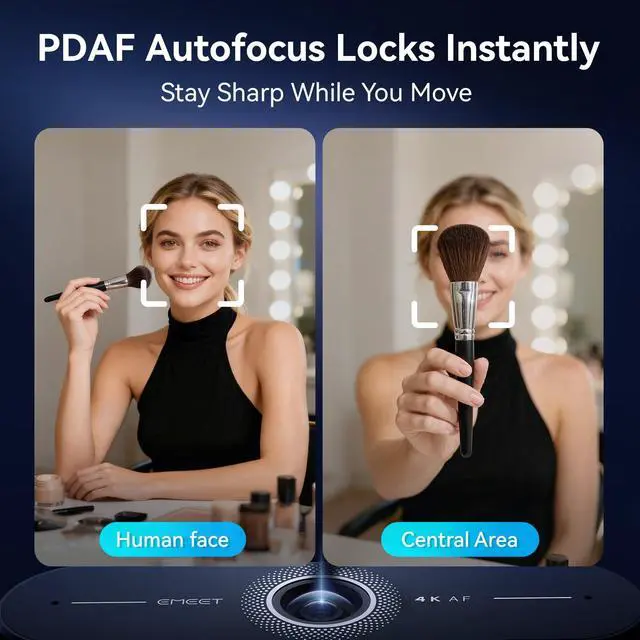 Alt view image 5 of 7 - C60E 4K Webcam with Tripod, Streaming Camera with PDAF Autofocus, Dual Microphones, Auto Light Correction, 73° FOV, Plug & Play USB Webcam for Live Streaming, Gaming & Real-Time Interaction