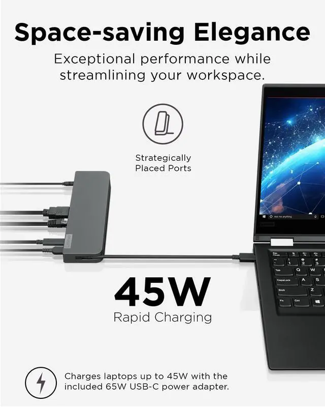 Alt view image 6 of 7 - 7-in-1 Portable USB-C Mini Dock - HDMI & VGA, 45W Charging, Compatible with, Apple & USB-C Laptops, G0A70065US