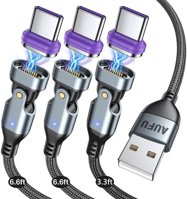 Main image of 16PIN USB C Magnetic Charging Cable (3Pack, 3.3/6.6/6.6ft), 180° Rotation Magnet Charger Cable/Magnetic USB C Cables/Magnet Phone Charger/Data Transfer Charging Cables for Phone/Tablet/Laptop