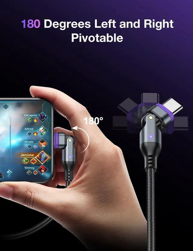 Alt view image 6 of 7 - 16PIN USB C Magnetic Charging Cable (3Pack, 3.3/6.6/6.6ft), 180° Rotation Magnet Charger Cable/Magnetic USB C Cables/Magnet Phone Charger/Data Transfer Charging Cables for Phone/Tablet/Laptop