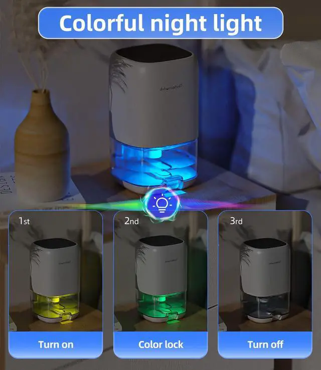 Alt view image 4 of 7 - Dehumidifier, 35 OZ Small Dehumidifiers for Bedroom for Home, Quiet with Auto Shut Off, Dehumidifiers for Bedroom (280 sq. ft), Bathroom, RV, Closet, White