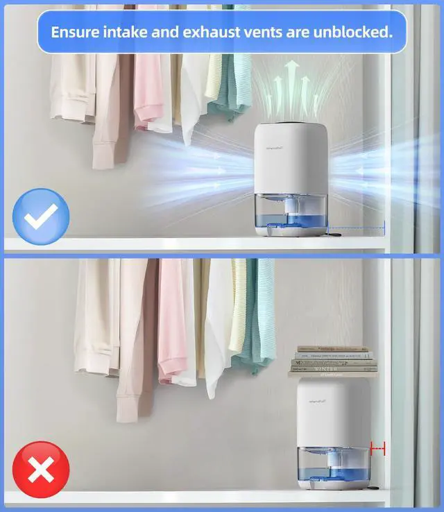 Alt view image 7 of 7 - Dehumidifier, 35 OZ Small Dehumidifiers for Bedroom for Home, Quiet with Auto Shut Off, Dehumidifiers for Bedroom (280 sq. ft), Bathroom, RV, Closet, White