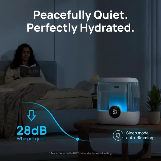 Alt view image 2 of 6 - 6L Top Fill Humidifiers for Bedroom, 60H Runtime 28 dB Quiet Supersized Cool Mist Air Humidifiers for Large Room, Baby Nursery, Plant, Indoor, Night Light, Easy to Clean, Precise Humidity Control