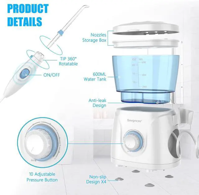Alt view image 6 of 7 - Water Dental Flosser for Teeth, 600ML Electric Oral Irrigator