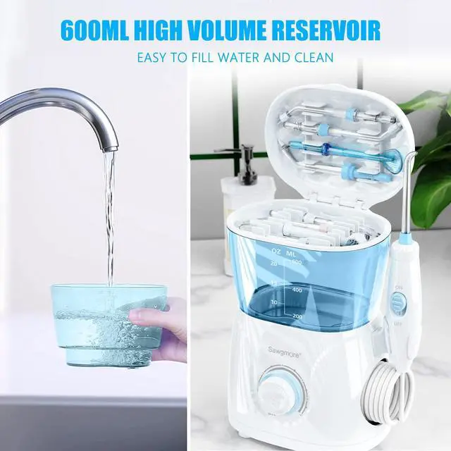 Alt view image 7 of 7 - Water Dental Flosser for Teeth, 600ML Electric Oral Irrigator