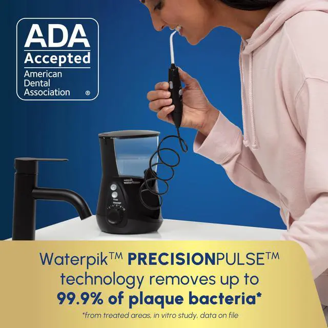 Alt view image 3 of 7 - Aquarius Water Flosser For Teeth Cleaning, Gums, Braces, Dental Care, Electric Power With 10 Settings, 7 Tips For Multiple Users And Needs, ADA Accepted, Black WP-662, Packaging May Vary