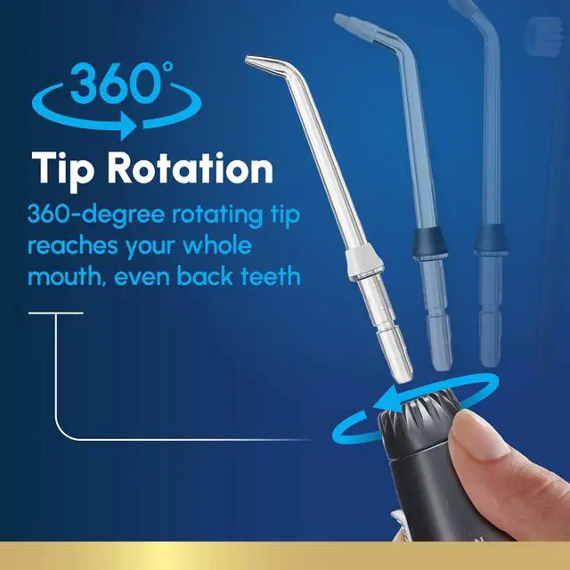 Alt view image 6 of 7 - Aquarius Water Flosser For Teeth Cleaning, Gums, Braces, Dental Care, Electric Power With 10 Settings, 7 Tips For Multiple Users And Needs, ADA Accepted, Black WP-662, Packaging May Vary