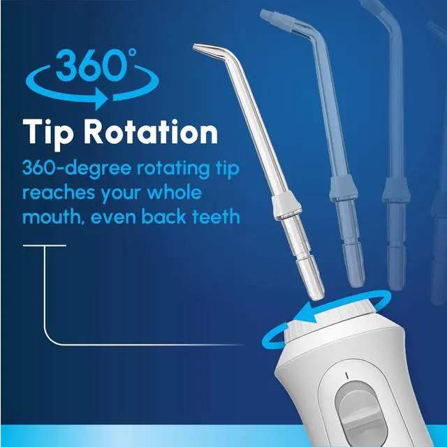 Alt view image 6 of 7 - Cordless Pearl Rechargeable Portable Water Flosser for Teeth, Gums, Braces Care and Travel with 4 Flossing Tips - ADA Accepted, WF-13 White, Packaging May Vary