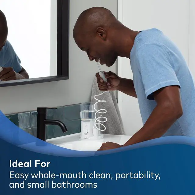 Alt view image 2 of 7 - Nano Plus Water Flosser For Teeth, Portable Electric Power, Compact For Travel and Home, 4 Flossing Tips, ADA Accepted, White WP-320