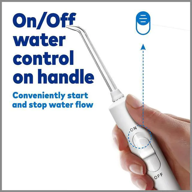 Alt view image 6 of 7 - Nano Plus Water Flosser For Teeth, Portable Electric Power, Compact For Travel and Home, 4 Flossing Tips, ADA Accepted, White WP-320