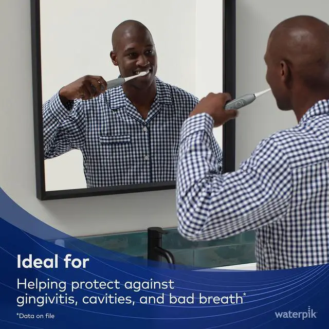 Alt view image 2 of 7 - Sensonic Sonic Electric Toothbrush, Rechargeable Toothbrush for Adults with 3 Modes, Travel Case, USB Charger, Modern Gray STW-03W027, Packaging May Vary