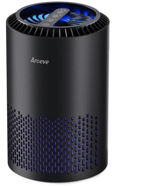 Main image of Air Purifiers for Bedroom Home, Air Purifier For Smoke Pollen Dander Hair Smell Air Cleaner with Sleep Mode Speed Control For Bedroom Office, MK01- Black(Available for California)