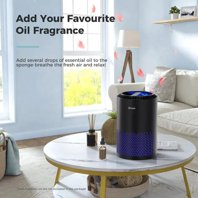 Alt view image 5 of 7 - Air Purifiers for Bedroom Home, Air Purifier For Smoke Pollen Dander Hair Smell Air Cleaner with Sleep Mode Speed Control For Bedroom Office, MK01- Black(Available for California)
