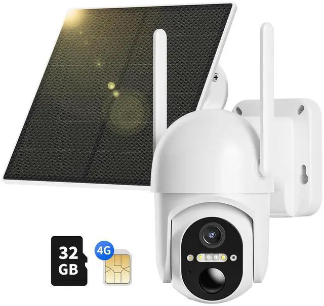Main image of 4G LTE Cellular Security Camera Includes Memory Card & SIM Card(Support Verizon/AT&T/T-Mobile), 2K Solar Outdoor Cam Wireless Without WiFi Needed, 360° Live View, Color Night Vision