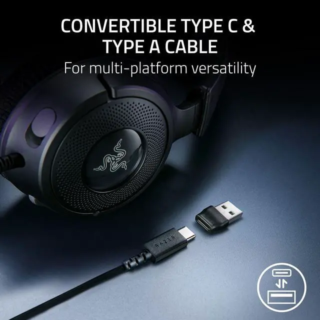 Alt view image 6 of 7 - Kraken V4 X Wired Gaming Headset: 40 mm Drivers - Cardioid Mic - Memory Foam Cushions - Chroma RGB Lighting - Type C & Type A Cable - for PC, Mac, PS5, Nintendo Switch 2, Steam Deck, Smartphone