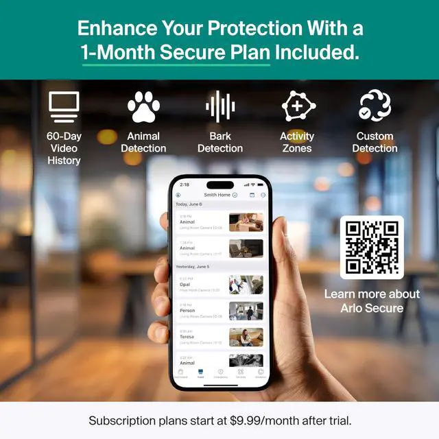 Alt view image 4 of 7 - Essential Indoor Pan Tilt Security Camera 2K (2025 Release) - Wired Plug-in Power, Person Recognition, Animal Detection, Animated Preview, 1-Month Secure Plan, Auto Motion Tracking, 1 Cam, White